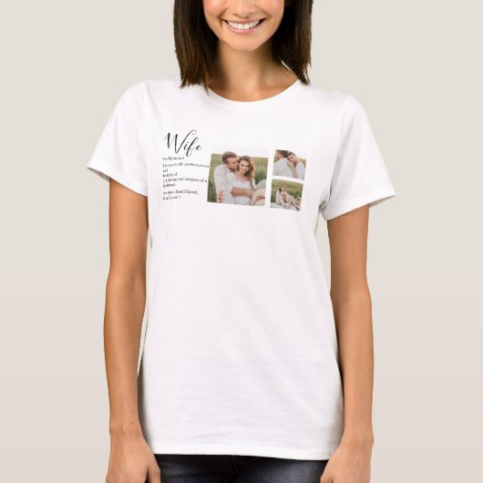 Collage Couple Foto & Lovely Romantic Ehefrau Gift T-Shirt (Vorderseite)