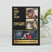 Collage Couple Foto & Lovely Romantic Quote Einladung (Stehend Vorderseite)