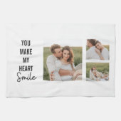 Collage Couple Foto & Lovely Romantic Quote Geschirrtuch (Horizontal)