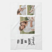 Collage Couple Foto & Lovely Romantic Quote Geschirrtuch (Vertikal)