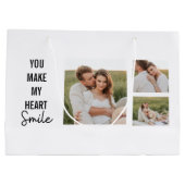 Collage Couple Foto & Lovely Romantic Quote Große Geschenktüte (Rückseite)
