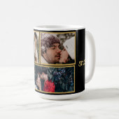 Collage Couple Foto & Lovely Romantic Quote Kaffeetasse (VorderseiteRechts)