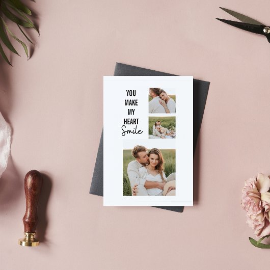 Collage Couple Foto & Lovely Romantic Quote Magnetkarte