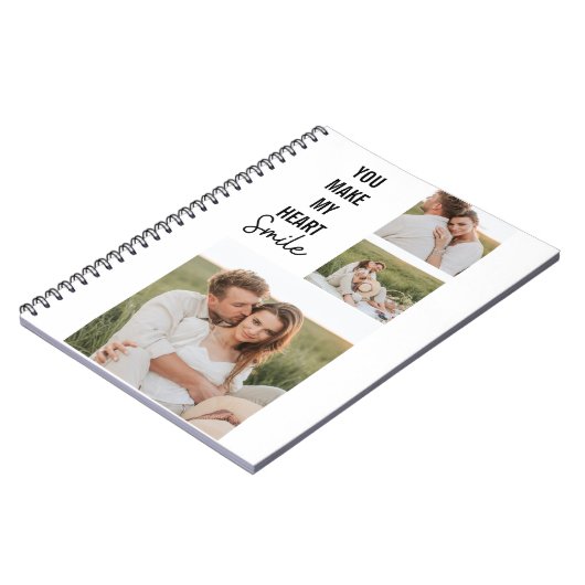 Collage Couple Foto & Lovely Romantic Quote Notizblock (Linke Seite)