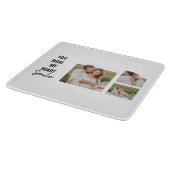 Collage Couple Foto & Lovely Romantic Quote Schneidebrett (Ecke)