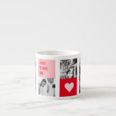 Collage Couple Foto | Moderne Valentingeschenke Espressotasse (Vorderseite)