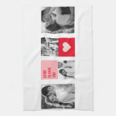 Collage Couple Foto | Moderne Valentingeschenke Geschirrtuch (Vertikal)