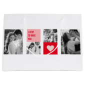 Collage Couple Foto | Moderne Valentingeschenke Große Geschenktüte (Vorderseite)