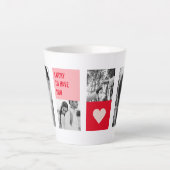 Collage Couple Foto | Moderne Valentingeschenke Milchtasse (Vorderseite)