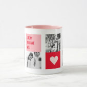 Collage Couple Foto | Moderne Valentingeschenke Tasse (Zentrum)