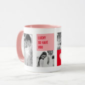 Collage Couple Foto | Moderne Valentingeschenke Tasse (Vorderseite Links)