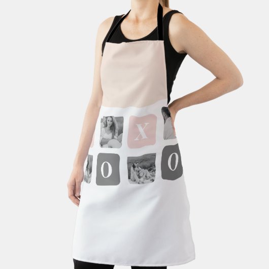 Collage Couple Foto & Pastel Pink & Gray XOXO Schürze (InSitu)