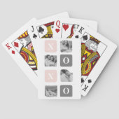 Collage Couple Foto & Pastel Pink & Gray XOXO Spielkarten (Rückseite)