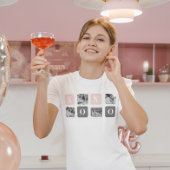 Collage Couple Foto & Pastel Pink & Gray XOXO T-Shirt