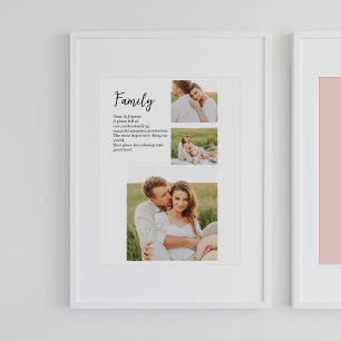 Collage Couple Foto & Romantic Family Gift Poster