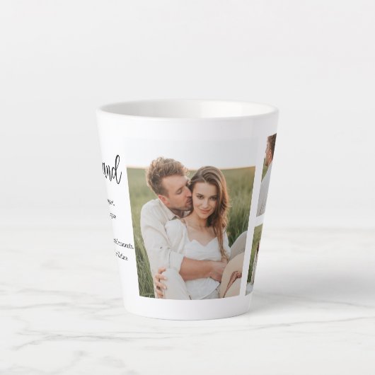 Collage Couple Foto & Romantic Husband Liebe Gesch Milchtasse (Vorderseite)