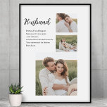 Collage Couple Foto & Romantic Husband Liebe Gesch Poster<br><div class="desc">Collage Couple Foto & Romantic Husband Liebe Geschenk</div>