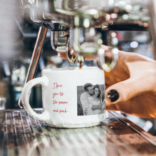 Collage Couple Foto & Romantic Quote Liebe Sie ent Espressotasse