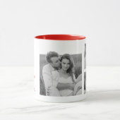 Collage Couple Foto & Romantic Quote Liebe Sie Tas Tasse (Zentrum)