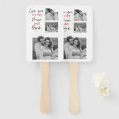 Collage Couple Foto & Romantisches Zitat zum Mond Fächer (Vorne und Hinten)