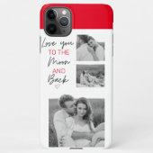 Collage Couple Foto & Romantisches Zitat zum Mond iPhone Hülle (Rückseite)