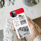 Collage Couple Foto & Romantisches Zitat zum Mond iPhone Hülle