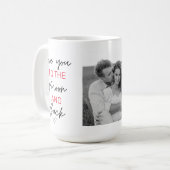 Collage Couple Foto & Romantisches Zitat zum Mond Kaffeetasse (Vorderseite Links)
