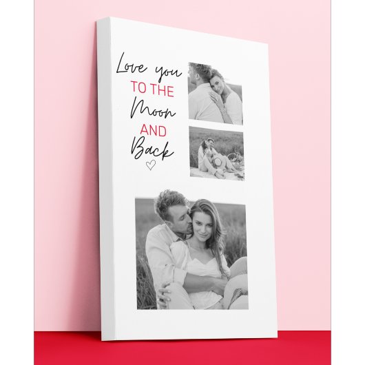 Collage Couple Foto & Romantisches Zitat zum Mond Leinwanddruck