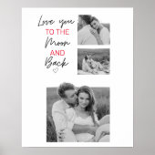 Collage Couple Foto & Romantisches Zitat zum Mond Poster (Vorne)