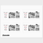 Collage Couple Foto & Romantisches Zitat zum Mond Rechteckiger Aufkleber (Blatt)
