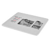 Collage Couple Foto & Romantisches Zitat zum Mond Schneidebrett (Ecke)