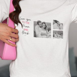 Collage Couple Foto & Romantisches Zitat zum Mond T-Shirt
