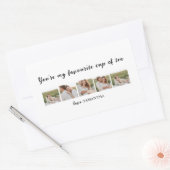 Collage Couple Foto & Sie sind mein Teeangebot Rechteckiger Aufkleber (Umschlag)