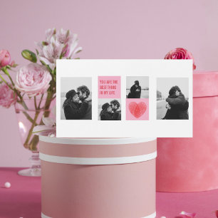 Collage Couple Foto Valentines Rosa und Rotes He Magnetkarte