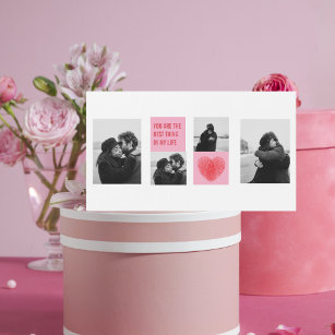 Collage Couple Foto   Valentines Rosa und Rotes He Magnetkarte