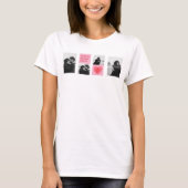 Collage Couple Foto | Valentines Rosa und Rotes He T-Shirt (Vorderseite)