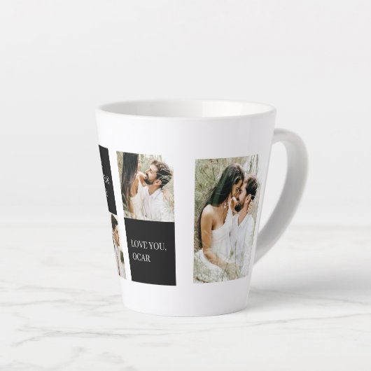 Collage Couple Foto | Valentingeschenk Milchtasse (Rechte Ecke)