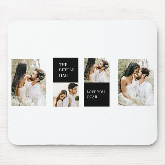 Collage Couple Foto | Valentingeschenk Mousepad (Vorne)