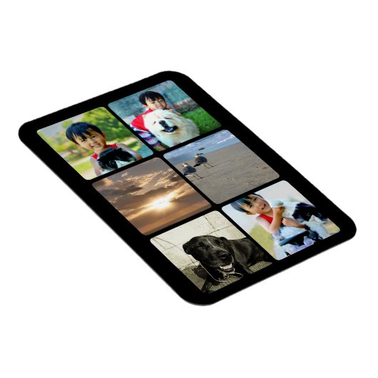 Collage Custom Foto Six Square Frame Picture Magnet (Rechte Seite)