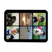 Collage Custom Foto Six Square Frame Picture Magnet (Horizontal)
