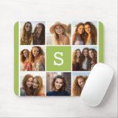 Collage Custom Monogram - Lime Green Mousepad (Mit Mouse)