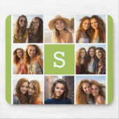 Collage Custom Monogram - Lime Green Mousepad (Vorne)
