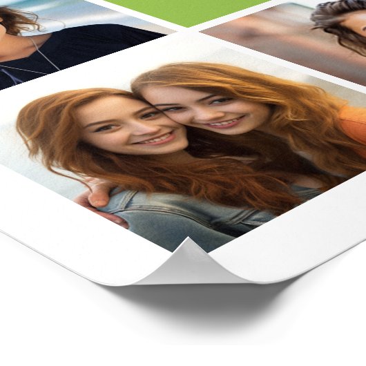 Collage Custom Monogram - Lime Green Poster (Ecke)