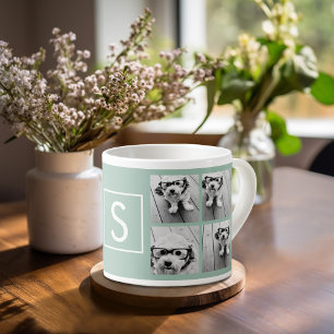 Collage Custom Monogram - Minze grün Espressotasse