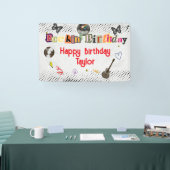 Collage Cut Out Rockstar Birthday Banner (Messe)
