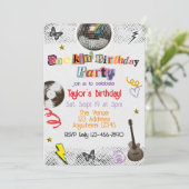 Collage Cut Out Rockstar Birthday Einladung (Stehend Vorderseite)