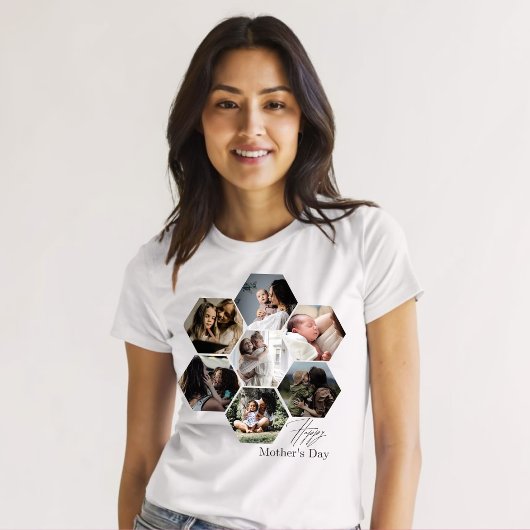 Collage de fotos MOMMY personalizado del regalo de T-Shirt