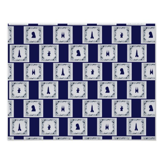 Collage Delft blaue Fliesen Fotodruck (Vorne)