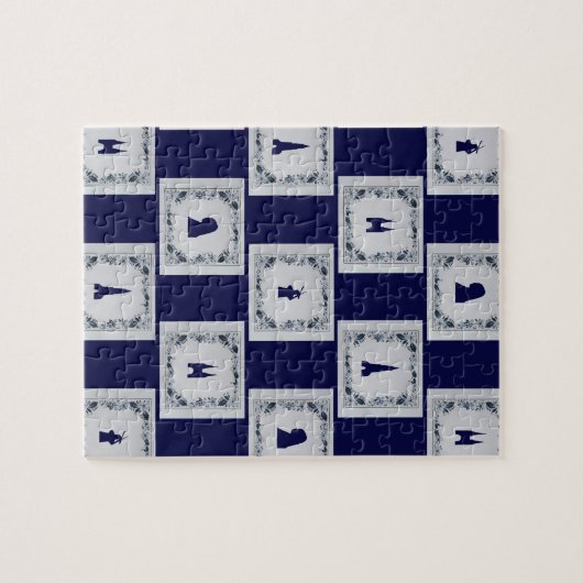 Collage Delft blaue Fliesen Puzzle (Horizontal)