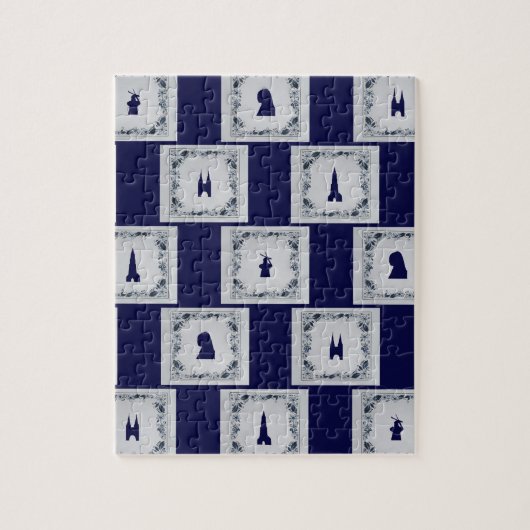 Collage Delft blaue Fliesen Puzzle (Vertikal)